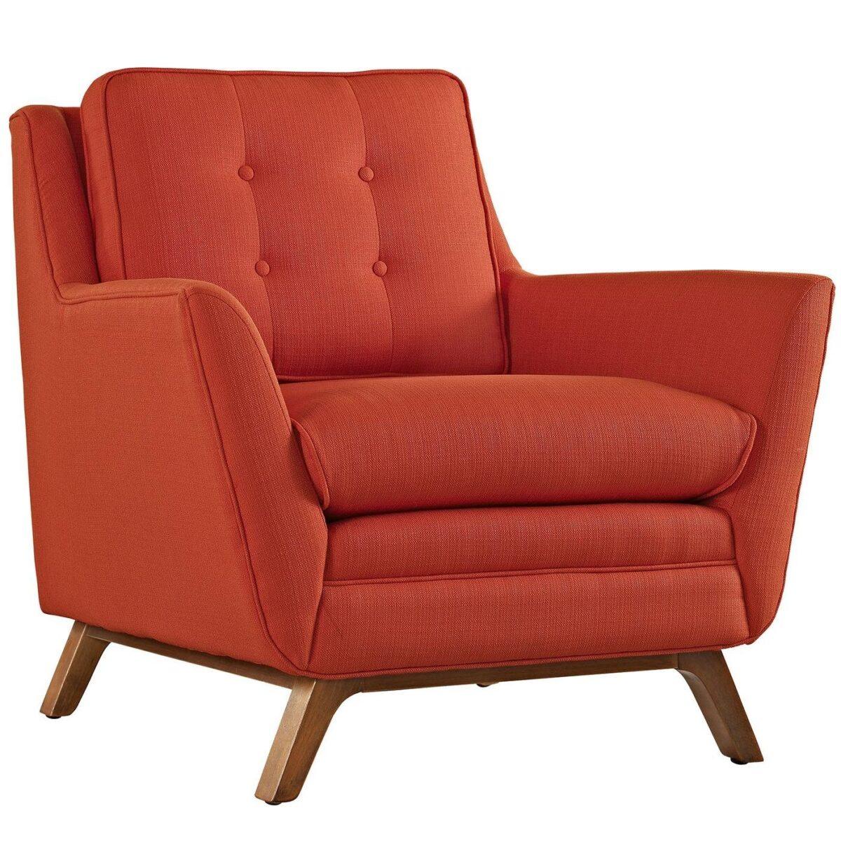 beguile contemporary button tufted upholstered armchair atomic red 2